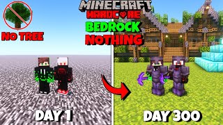 We Survived 300 Days In BEDROCK With NOTHING In Minecraft Hardcore  Duo 100 Days [upl. by Doe516]