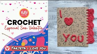 Tarjeta de san valentin con crochet [upl. by Ellehcor]