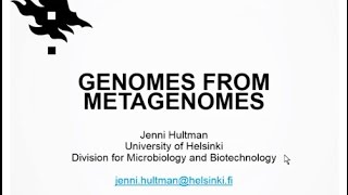 Arctic metagenomes as a scaffold for understanding metatranscriptomic data Jenni Hultman [upl. by Atsyrc]