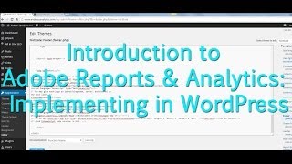 Tutorial Adobe Analytics  Implementing in WordPress [upl. by Yecnuahc875]