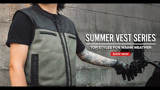 New Summer Moto Vests biker leathervest motorcycle summerride motowear motorcyclefashion [upl. by Doowrehs644]