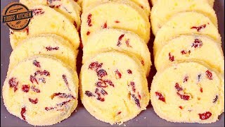 How to make CRANBERRY SHORTBREAD COOKIES  recipe [upl. by Laubin]