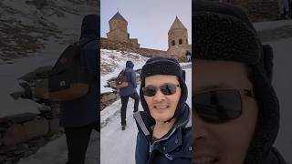 Winter journey from Tbilisi to Kazbegi in January 🇬🇪 winter travelgeorgia mountains fortress [upl. by Aitret]