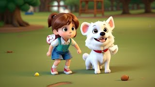 Little white dog kids song and story nursery rhyme for children [upl. by O'Connell]