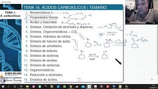 TEMA 16 ÁCIDOS CARBOXÍLICOS  TEMARIO [upl. by Denyse627]