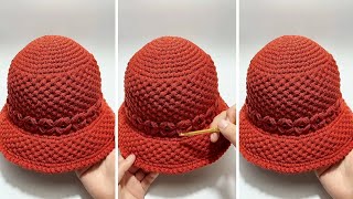 Beautiful Crochet Hat 😍🤩 Awesome Freesia Flower Crochet Fisherman Hat Tutorial [upl. by Mirna]