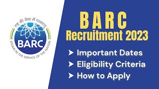 BARC Recruitment for Scientific Officer  Notification  Eligibility  Important Dates  OECS [upl. by Enirhtak]