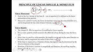 Principle of Linear Impulse amp Momentum  Lecture 25 impulseandmomentum [upl. by Nat356]