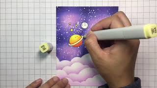 Clearly Besotted Balloon Bunch Backdrops Copic Colouring Tutorial [upl. by Akoyin]