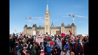 Thousands Gather For Ottawa Protest [upl. by Salokin]