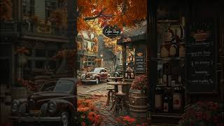 Smooth Jazz Music for Positive Mood 🍁 Cozy Autumn Cafe Ambience amp Scenery of Falling Autumn Leaves [upl. by Almund]