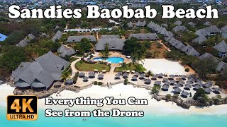 Sandies Baobab Beach Zanzibar from Drone in 4K [upl. by Atiuqan]