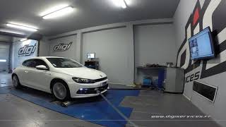 VW Scirocco 14 TSI 160cv DSG Reprogrammation Moteur Flex  191cv Digiservices Paris 77 Dynoex [upl. by Eboh]