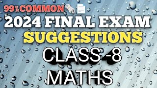 class 8 math 3rd unit test question paper 2024  class 8 3rd unit test math suggestion 2024 wbbse [upl. by Thaine12]