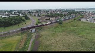 LNER Aberdonian 60163 Tornado Steam train Montrose 22721 [upl. by Atteloc]