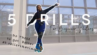 5 Drills for beginner roller skaters  Improve at skating fast [upl. by Purdum871]