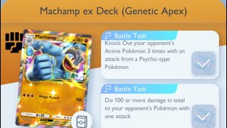 Pokémon TCG Pocket  StepUp Battle Advanced  Machamp ex Deck Genetic Apex [upl. by Rexana400]