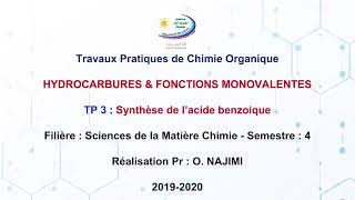 SMC  Hydrocarbures et fonctions monovalentes  TP Synthèse de lacide benzoique [upl. by Yettie]