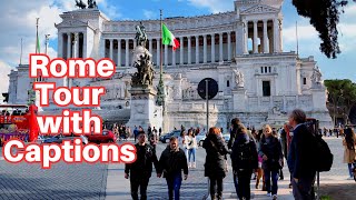 Rome Italy Walking Tour With Captions 4K60fps [upl. by Aidam538]