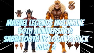 MARVEL LEGENDS SABRETOOTH WOLVERINE 50 YEARS ACTION FIGURE REVIEW unboxing marvel hasbro [upl. by Nnaegroeg]