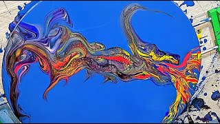 Amazing Dragon Swipe  Fluid Acrylic Painting acrylicpour fluidart abstractrealism dragon [upl. by Punak]