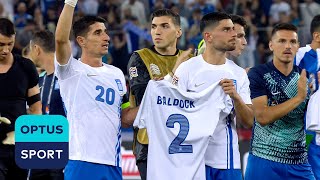 Greece honour George Baldock 💙🤍 Beautiful scenes in Piraeus after Nations League win 🇬🇷 [upl. by Amaleta]