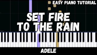 Adele  Set Fire to the Rain Easy Piano Tutorial [upl. by Salohcim]