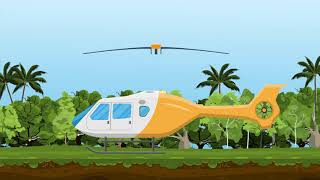 Helicopter chopper aircraft airplane animated video for kids [upl. by Minnnie]