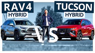 2024 Toyota RAV4 Hybrid vs 2024 Hyundai Tucson Hybrid  Which is the best midsize hybrid SUV [upl. by Roose]