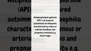 Understanding Antiphospholipid syndrome  MRCP revision  shorts thrombosis miscarriage dvt [upl. by Yumuk]