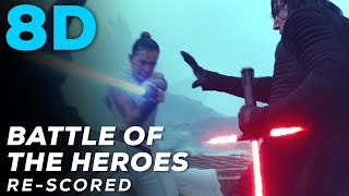 Rey VS Kylo Ren w BATTLE OF THE HEROES in 8D  ReScored Scene [upl. by Atonsah]