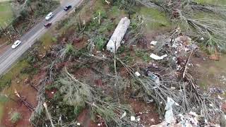 03262021 Near Centreville AL  Drone Footage of Devastated Structures  Tornado Damage Shot 1 [upl. by Perry]