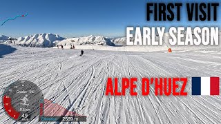 4K Skiing Alpe dHuez First Ever Visit  Early Season France GoPro HERO11 [upl. by Ennayhc]