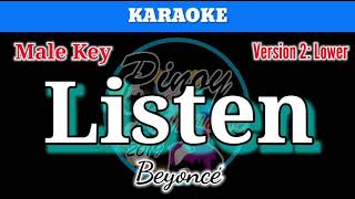 Listen by Beyoncé Karaoke  Male Key  Lower Version [upl. by Hsoj]