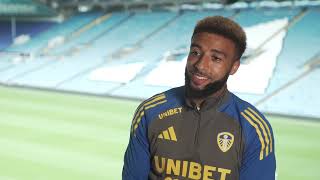 First interview  Jayden Bogle at Leeds United [upl. by Marigolda]