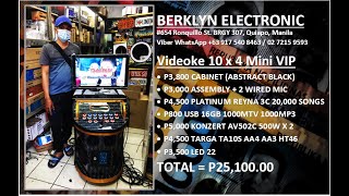 PREMIUM VIDEOKE 10X4 MINI VIP  PLATINUM REYNA 3C  KONZERT AV502C  TARGA TA1043 HT46  LED22 [upl. by Okim]