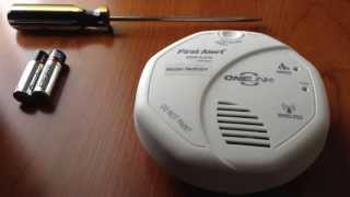 How to change the battery on a First Alert ONELINK smoke alarm [upl. by Ecirtak]