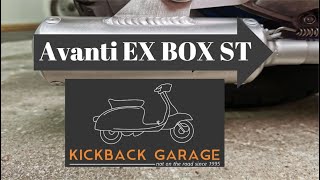 Lambretta Avanti Ex Box exhaust kickbackgarage [upl. by Ynaittirb]