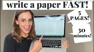 How to Write a 5 Page Paper in 30 MINUTES  2019 [upl. by Akenit738]