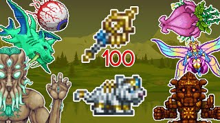 100 Desert Tiger Summons vs ALL Bosses  Terraria 1423 [upl. by Eilis]