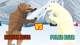 Kodiak Bear vs Polar Bear  Animal Tournament S1  Animal Animation [upl. by Tarton]