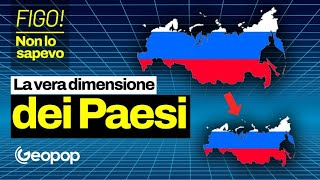 Linganno delle mappe le vere dimensioni dei Paesi come Russia e USA non sono come crediamo [upl. by Nalda]