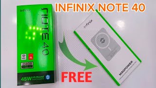 infinix note 40 wireless charger free 🆓full video check ✅👍😰 colour Golden 💯👀 [upl. by Jamill]