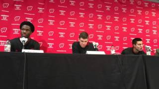 Nigel Hayes Ethan Happ Bronson Koenig postgame press conference Illinois [upl. by Thalia]