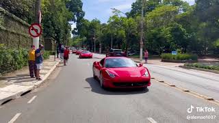 Comboio de 60 ferraris indo ao evento em São Paulo [upl. by Ahsocin]