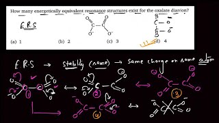 How many energetically equivalent resonance structures exist for the oxalate dianion [upl. by Onida]