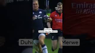 On ne se remet toujours pas du triplé de Duhan Van Der Merwe et vous  🤯 sixnationsrugby shorts [upl. by Dorison433]