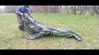 TARP SHELTER tarpaulin tarpshelter bushcraftercamping camp shelter [upl. by Leanatan]