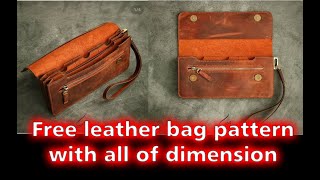 Free leather bag pattern with all of dimension [upl. by Dolhenty967]