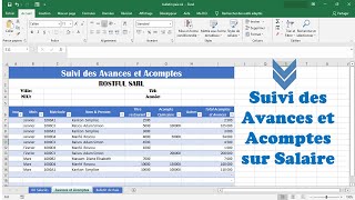 Automatiser le suivi des Avances et Acomptes consentis au personnels sur Excel [upl. by Sheaff535]